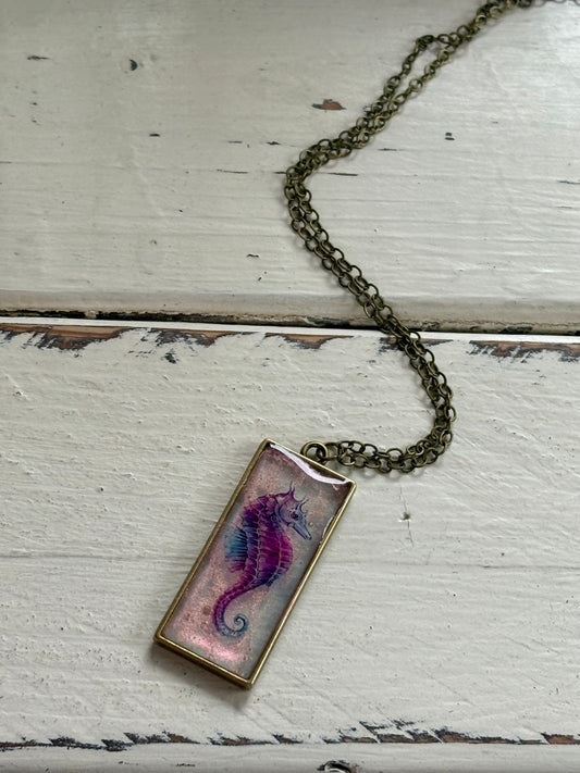 Seahorse Handmade Resin Necklace